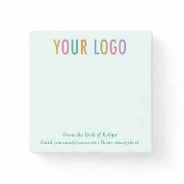 Bloco De Notas Da Mesa De Notas Post-it® com Logotipo Verde