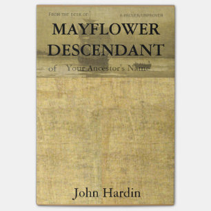 Bloco De Notas Da mesa de um descendente de Mayflower