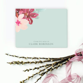 Bloco De Notas Da Mesa Do Buquê De Cores De Água Trendy