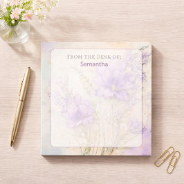 Bloco De Notas Da Mesa do Cantinho Floral Roxo Aconchegante