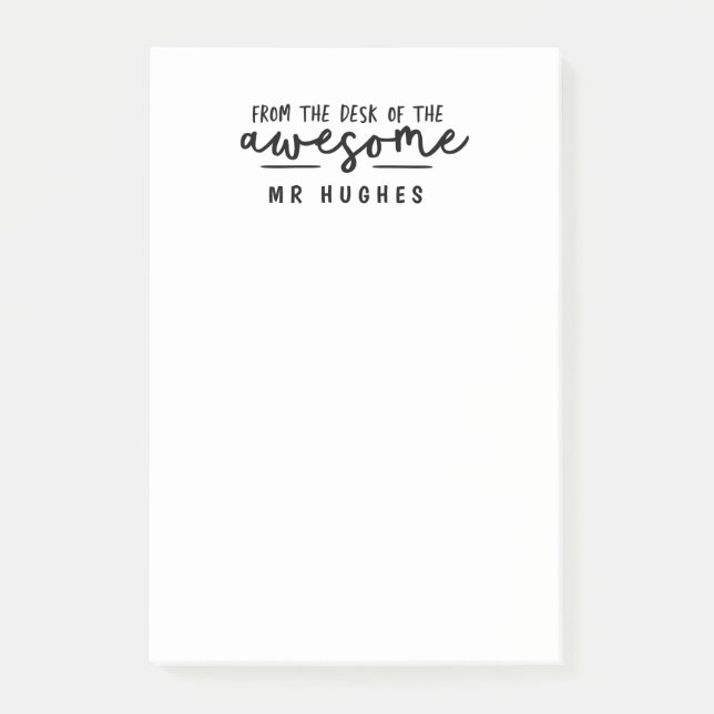 Bloco De Notas Da mesa do presente brilhante do professor do (Frente)