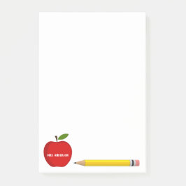 Bloco De Notas Da mesa do professor de maçã vermelha
