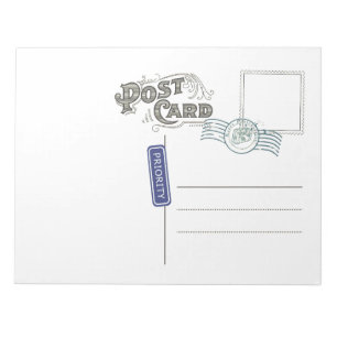 Bloco de notas da parte traseira do cartão