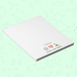 Bloco de Notas da Peace Love Science com nome pers<br><div class="desc">Mantenha-se organizado em estilo com o nosso bloco de notas personalizado da Peace Love Science! Cada uma das 40 notas apresenta nosso design único e atraente, com símbolo de paz, coração e ilustração de experimento de química, impresso no centro inferior. Acima do design, há espaço para personalização com nome personalizado,...</div>