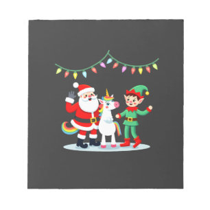 Bloco De Notas Dabbing Papai Noel Elfo Unicórnio Natal Crianças M