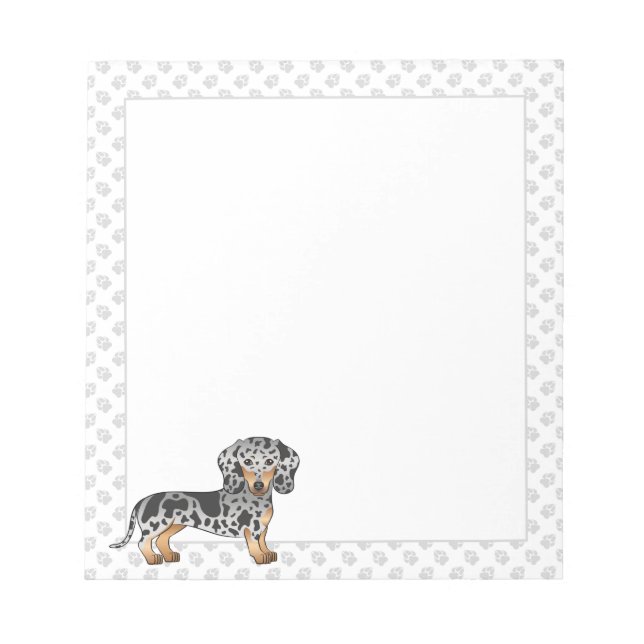 Bloco De Notas Dachshund de pelo curto manchado de preto e bronze (Frente)