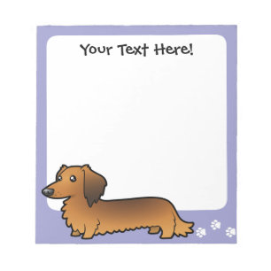 Bloco De Notas Dachshund dos desenhos animados (longhair)