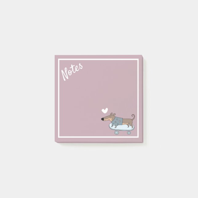 Bloco De Notas Dachshund em Notas de Posto de skate (Frente)