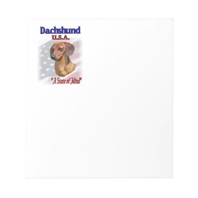 Bloco De Notas Dachshund EUA (Frente)