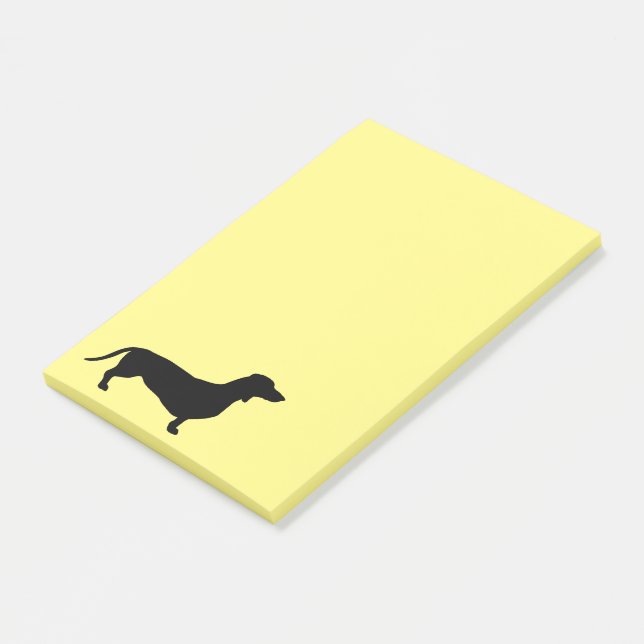 Bloco De Notas Dachshund Pelo Curto - Silhueta 1 (Inclinado)
