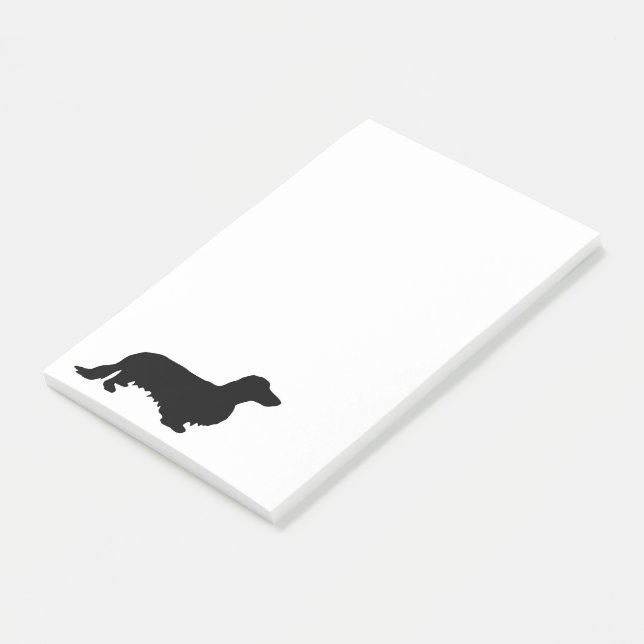Bloco De Notas Dachshund Pelo Longo - Silhueta 1 (Inclinado)