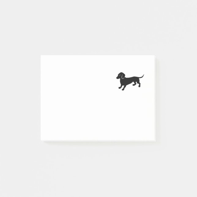 Bloco De Notas Dachshund preto (Frente)
