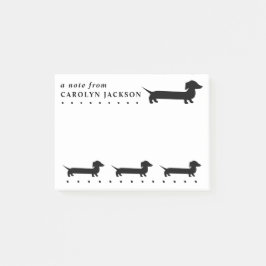 Bloco De Notas Dachshund preto-e-branco-branco