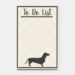 Bloco De Notas Dachshund preto para fazer a lista