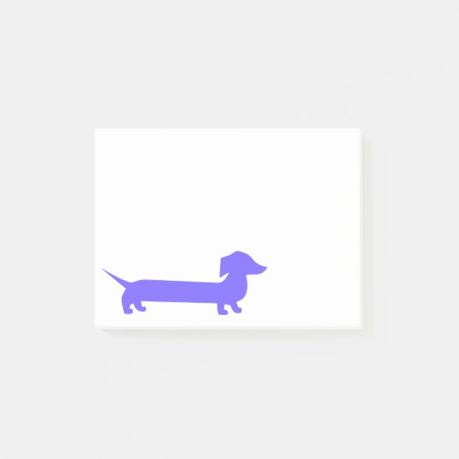 Bloco De Notas Dachshund Roxo Doxie Fofo (Frente)