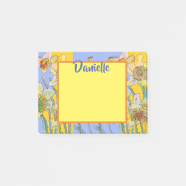 Bloco De Notas Daffodil Watercolor Art Womans Name Posta Notas