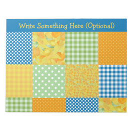Bloco De Notas Daffodils, Bolinhas, Gingham Faux Patchwork
