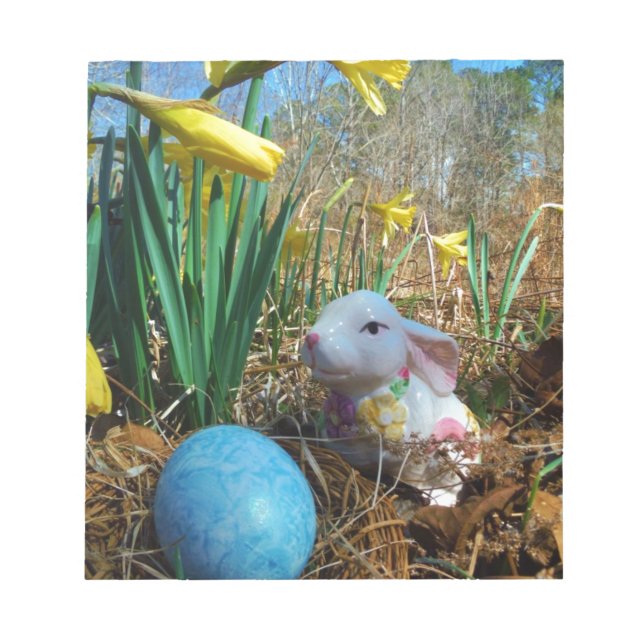 Bloco De Notas Daffodils e ovo de Páscoa azul (Frente)