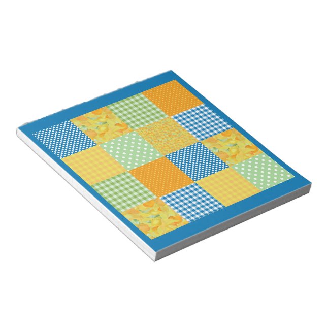 Bloco De Notas Daffodils Notepad, Country Faux Patchwork (Inclinado)