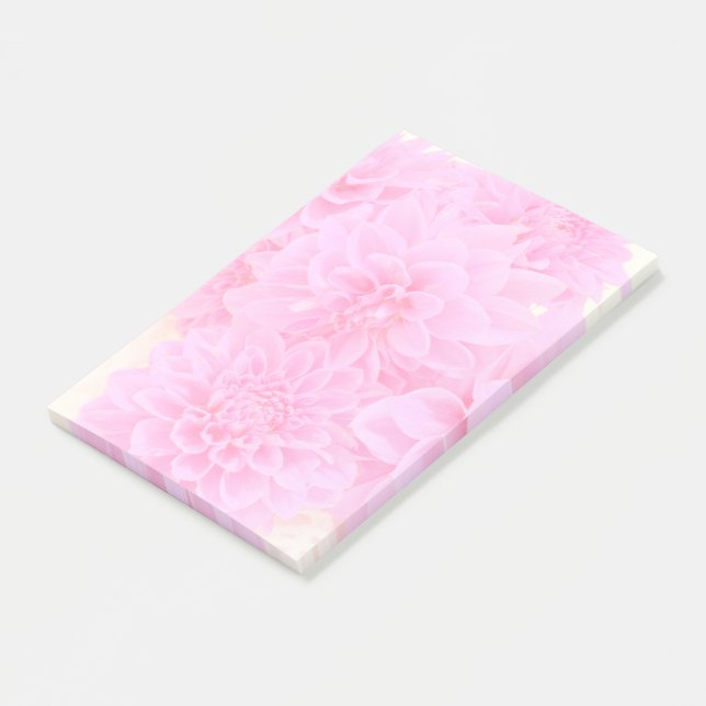 Bloco De Notas Dahlias Em Rosa Suave (Inclinado)