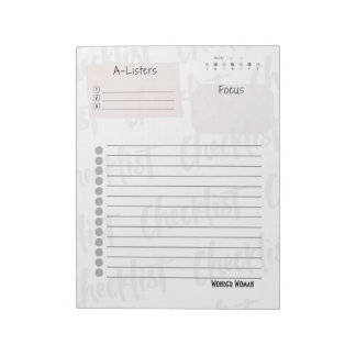Bloco De Notas Daily Checklist – Customizable Tear-Off Notepad