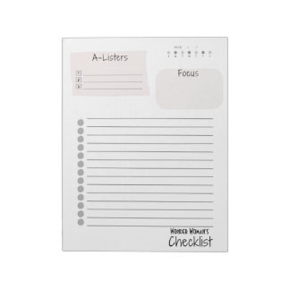 Bloco De Notas Daily Checklist – Customizable Tear-Off Notepad