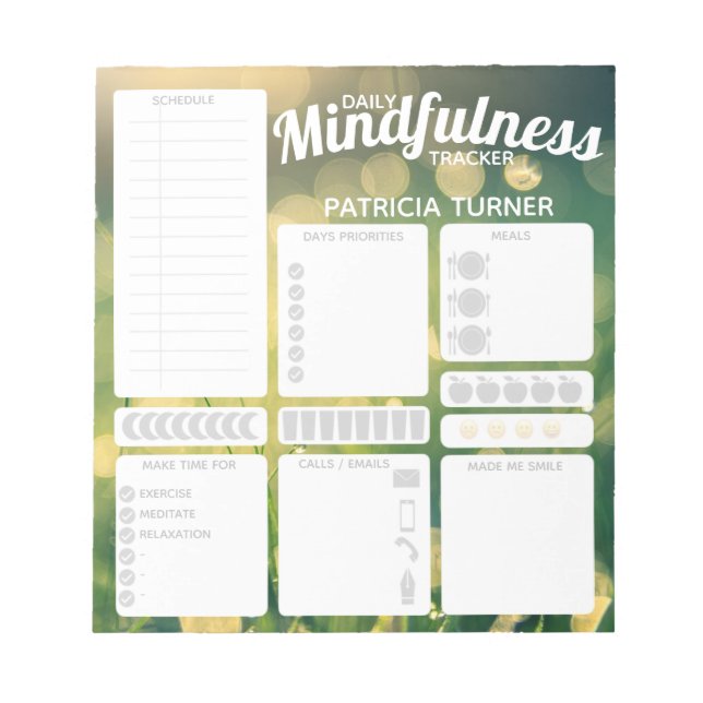 Bloco De Notas Daily Mindancy Tracker Dry Erase Board (Frente)