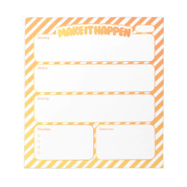 Bloco De Notas Daily Planner Notepad - Yellow Striped