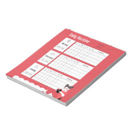 Bloco De Notas Daily Routine Chart Morning Afternoon Evening