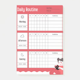 Bloco De Notas Daily Routine Chart Morning Afternoon Evening
