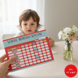 Bloco De Notas Daily Routine Checklist for Kids Morning & School 