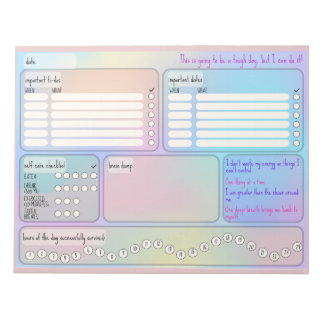 Bloco De Notas Daily Schedule for Focus & Self-Care 