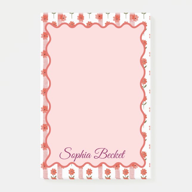 Bloco De Notas Daisy Coquette Stripes Notepad (Frente)