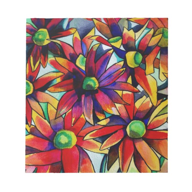 Bloco De Notas Daisy Straw, flores silvestres multicoloridas (Frente)