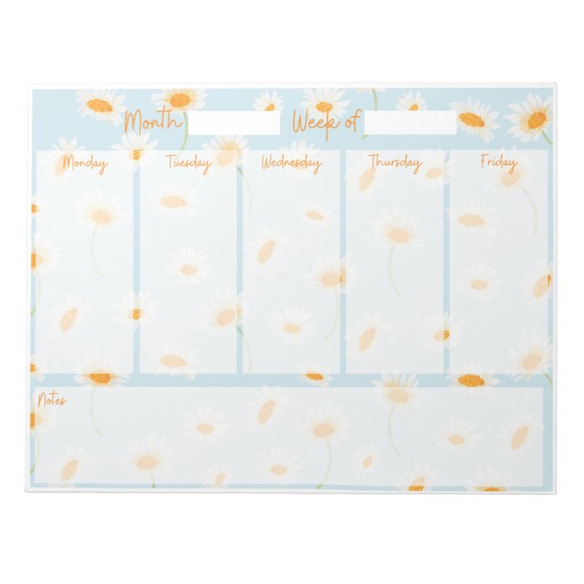 Bloco De Notas Daisy Weekly Desk Planner (Frente)