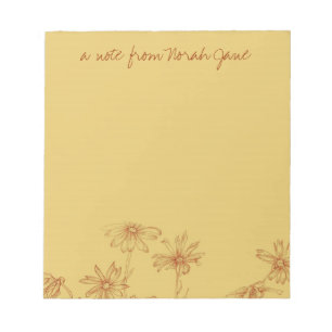 Bloco De Notas Daisy Wildflower Sepia Ink Desenho Personalizado