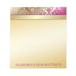 Bloco De Notas Damasco 311 cor-de-rosa dourado glamoroso