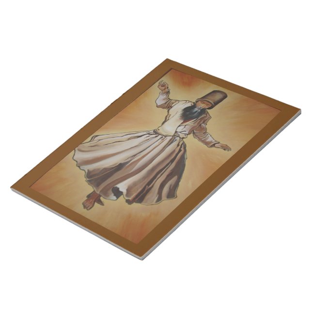 Bloco De Notas Dançando Dervish Ottoman Dynastia Art (Inclinado)