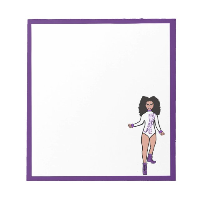 Bloco de Notas Dançarino Branco / Tigre Roxo B (Frente)