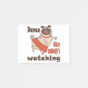 Bloco De Notas Dance como ninguém está assistindo Pug Dog feminin