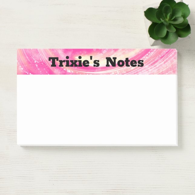 Bloco De Notas Dandeliões Amarelos abstrato cor-de-rosa e pirilam (Escritótio)
