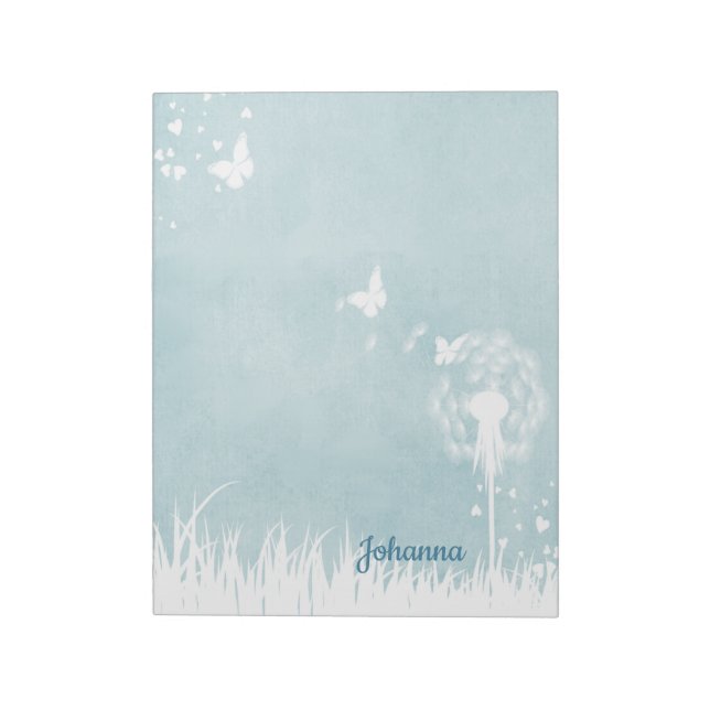 Bloco De Notas Dandeliões, Borboletas e Céus Azuis (Invertido)