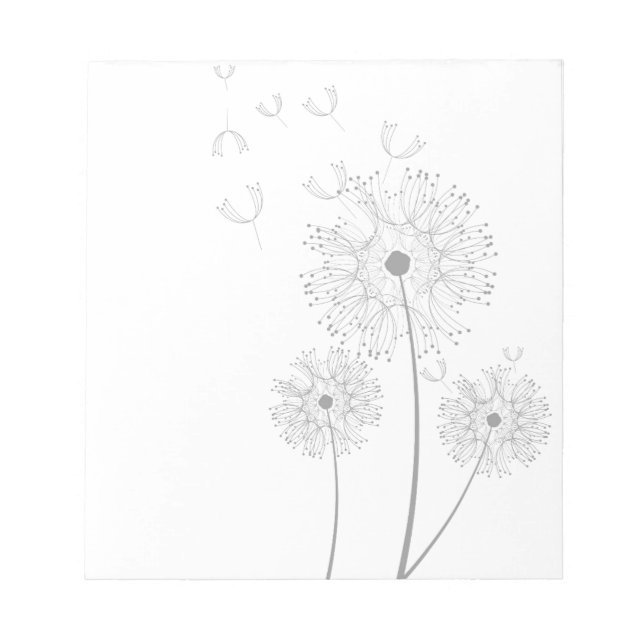 Bloco De Notas Dandelion pura arte floral moderna (Frente)