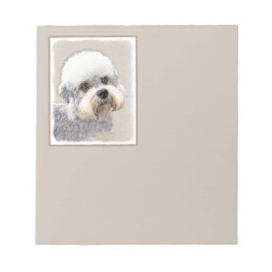 Bloco De Notas Dandie Dinmont Terrier pintando pintura original d