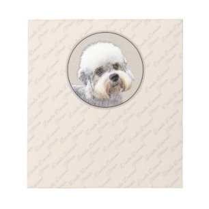 Bloco De Notas Dandie Dinmont Terrier pintando pintura original d