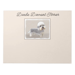 Bloco De Notas Dandie Dinmont Terrier pintando pintura original d