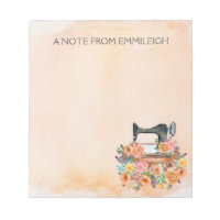 Bloco de Notas das Máquinas Antigas de Costura