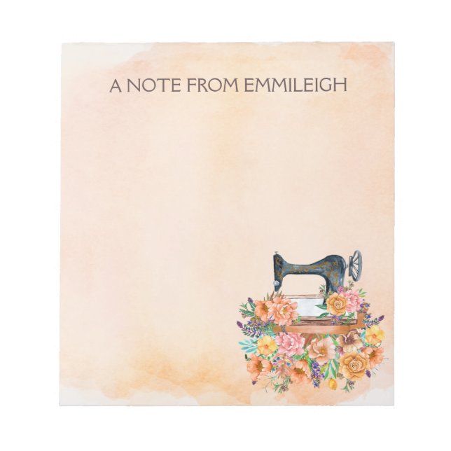 Bloco de Notas das Máquinas Antigas de Costura (Frente)