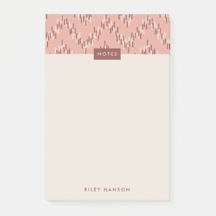 Bloco De Notas Dashing Boho Ikat Zig Zag Patterno - It - Red