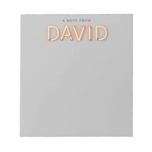Bloco De Notas David Name em Luzes Neon brilhantes